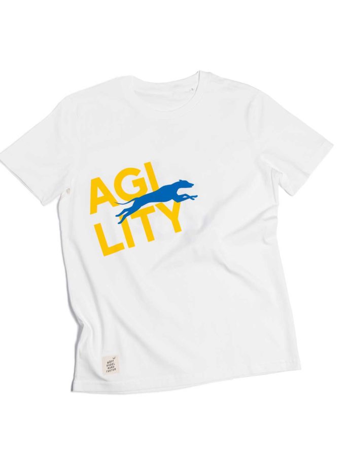 Hunde-Agility T-Shirt gelb/blau